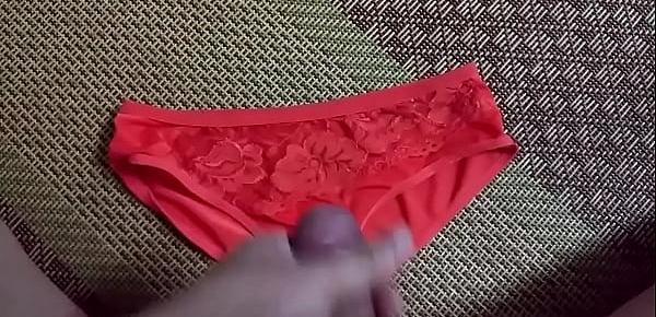  Sịp đỏ ren màu yêu thích  | Cum on panties compilation the best!